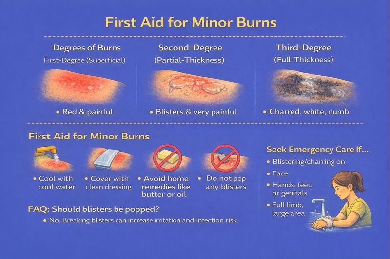 First aid for minor burns