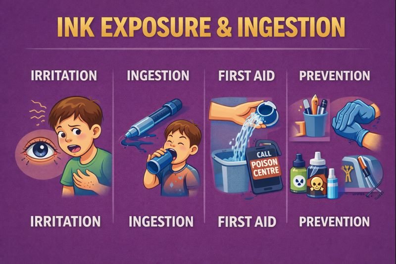 Ink exposure and ingestion safety tips