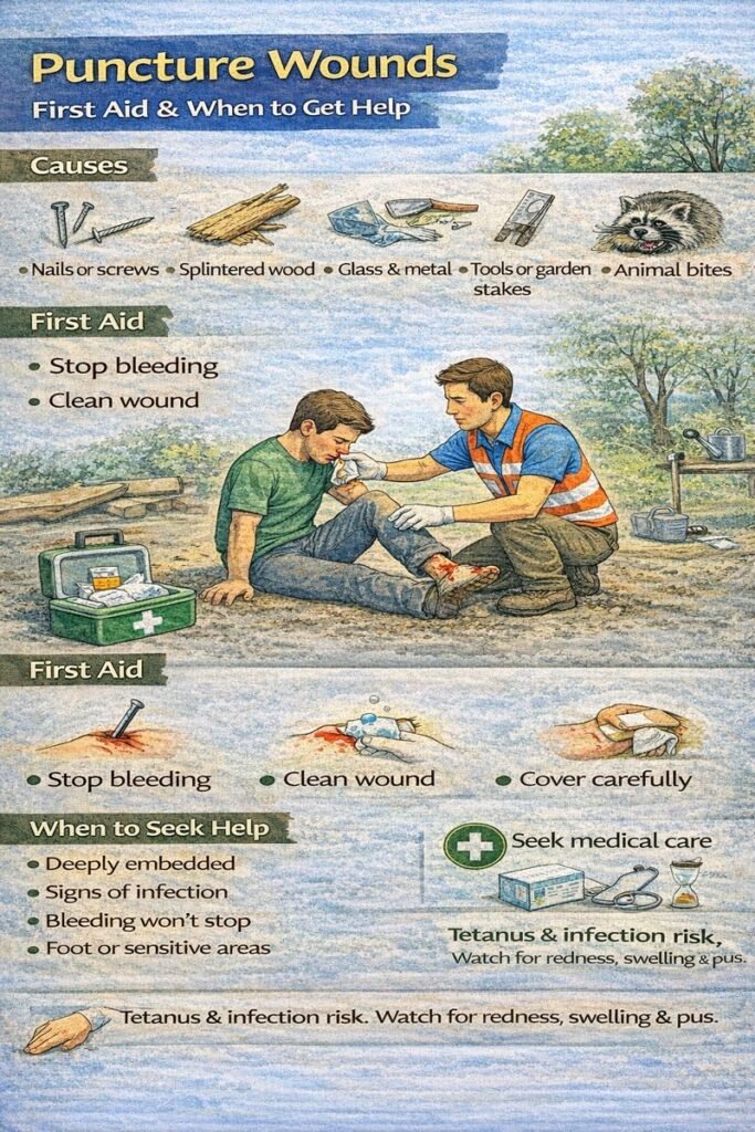 Puncture wounds first aid guide