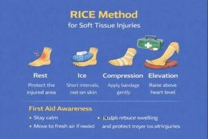 RICE method for soft tissue injuries