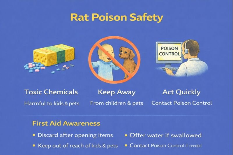Rat poison safety tips infographic