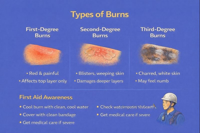 Types of burns and first aid tips