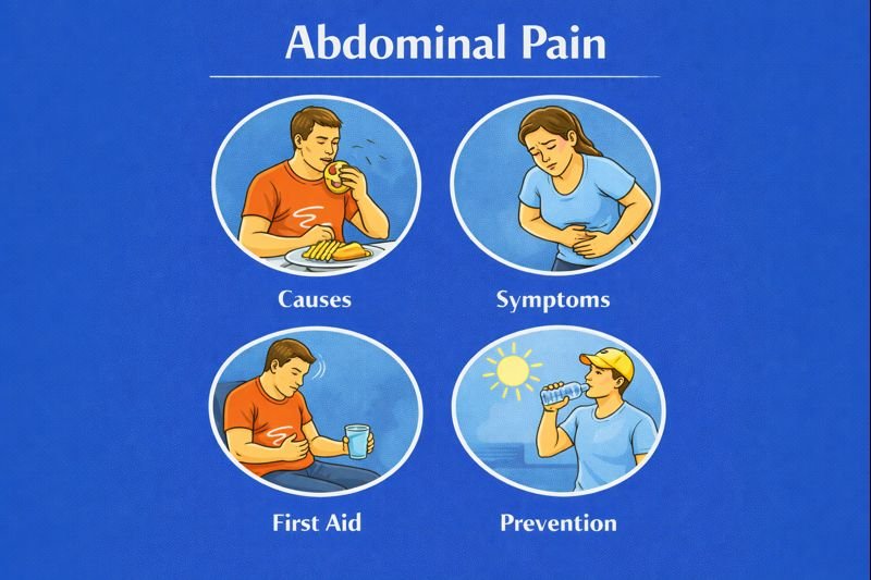 Abdominal pain causes, symptoms, aid, prevention