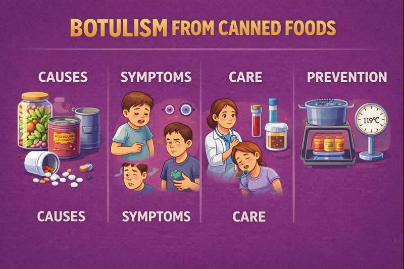 Botulism from canned foods infographic
