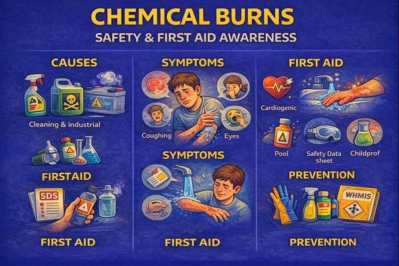 Chemical burns safety infographic