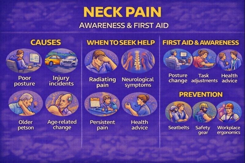 Neck pain awareness and first aid guide