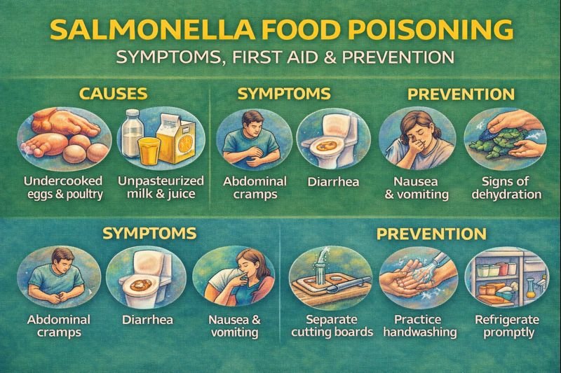 Salmonella food poisoning infographic