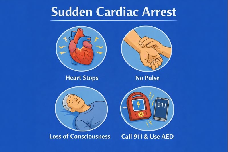 Sudden cardiac arrest prevention infographic