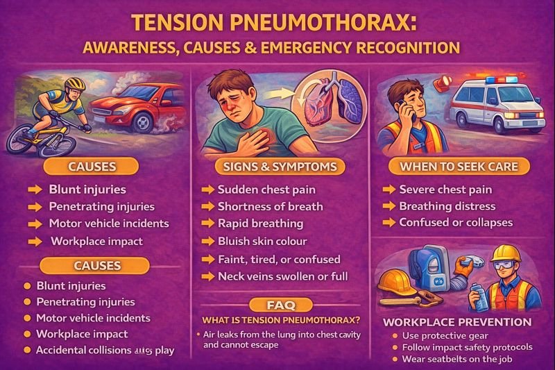 Tension pneumothorax awareness infographic
