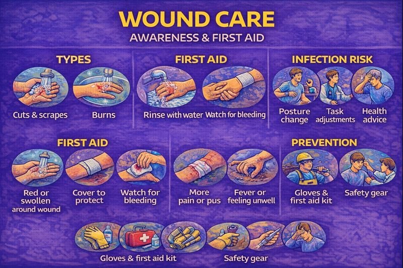 Wound care awareness and first aid