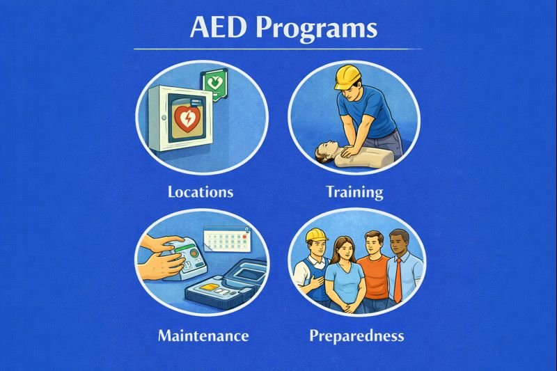 AED program essentials infographic