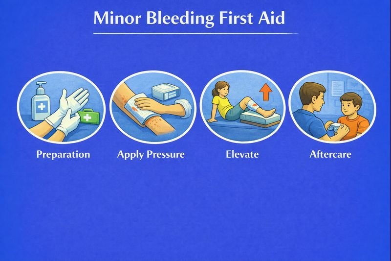 Minor bleeding first aid guide