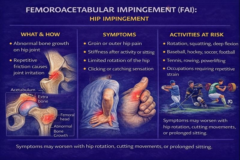 Hip impingement educational infographic