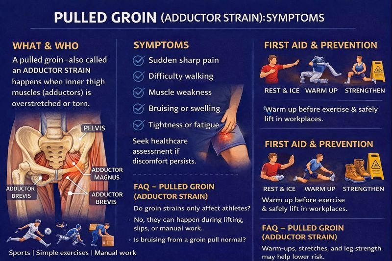 Pulled groin injury infographic