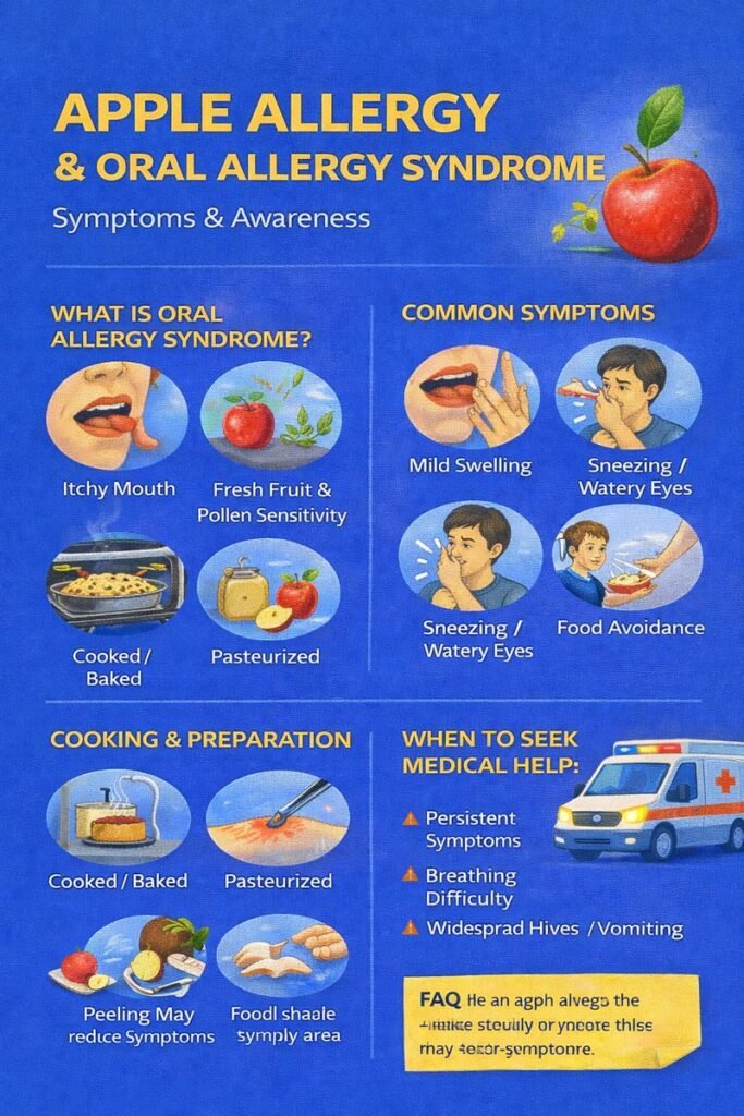 Apple allergy awareness infographic