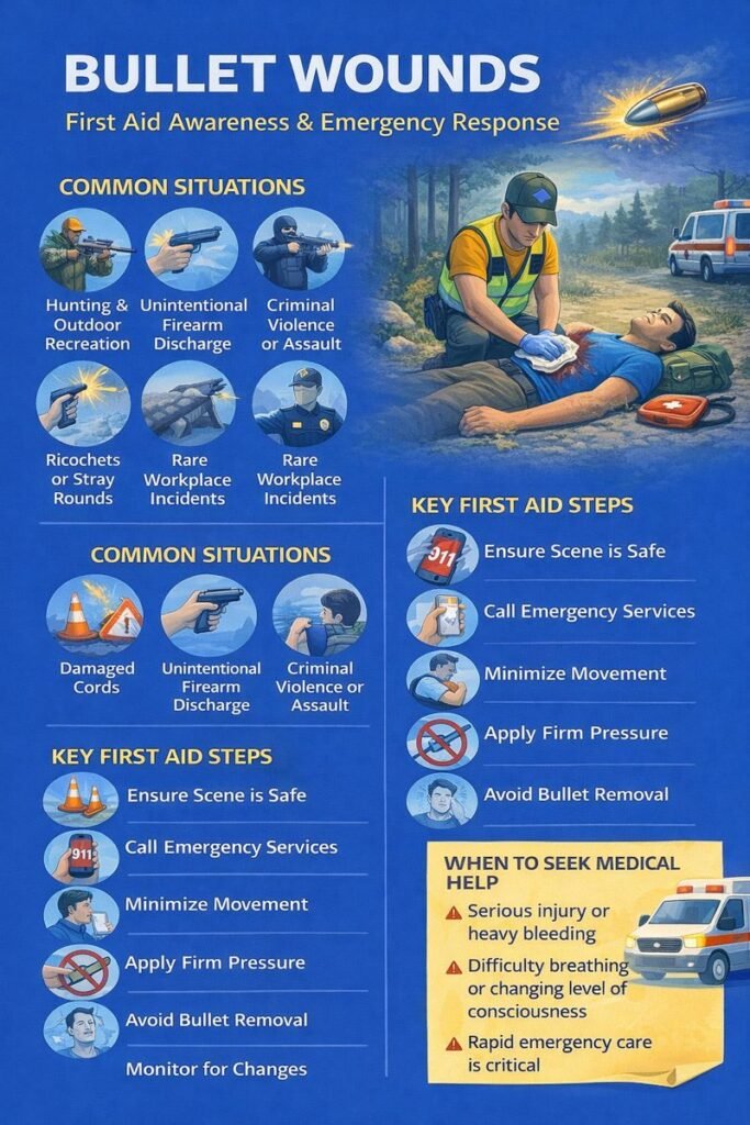 Bullet wounds first aid guide