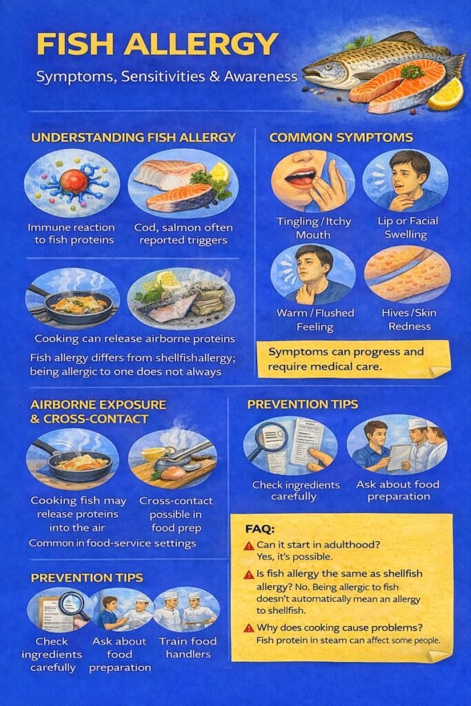 Fish allergy awareness infographic