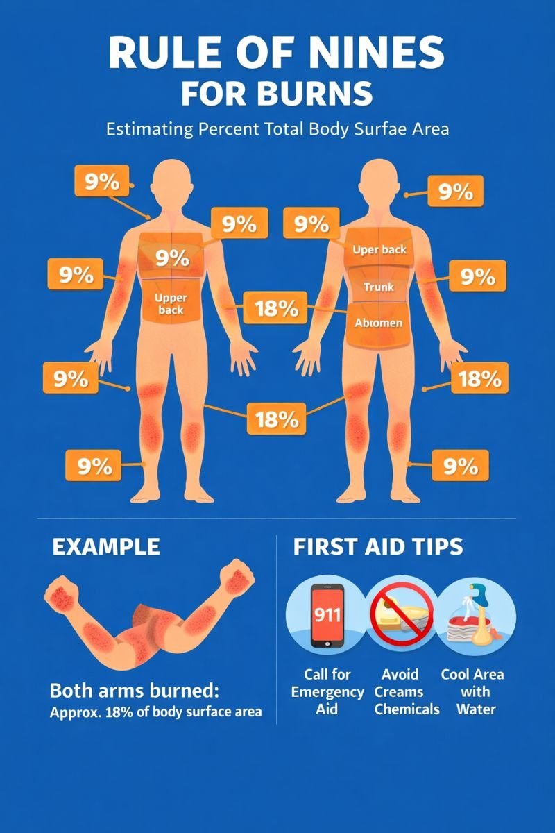 Rule of nines burn chart