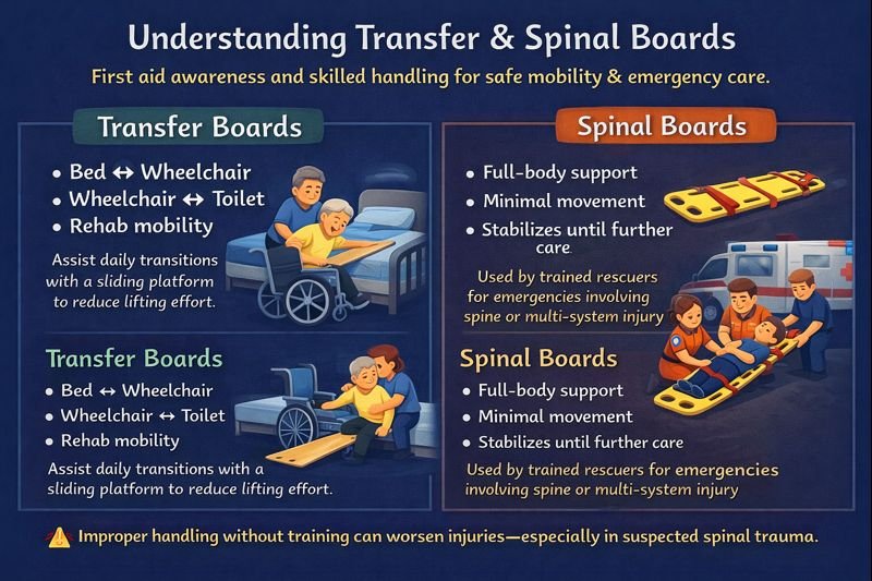 Transfer and spinal boards explained