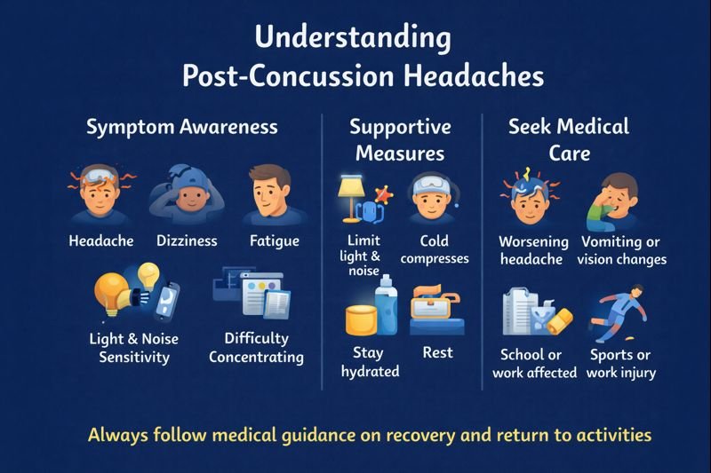Understanding post-concussion headaches infographic
