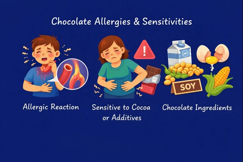 Chocolate allergies and sensitivities infographic