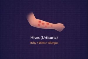 Hives (urticaria) and symptom details