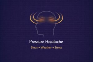 Pressure headache illustration with sinus focus