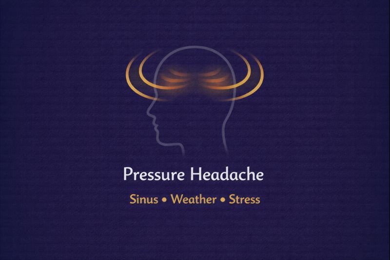 Pressure headache illustration with sinus focus