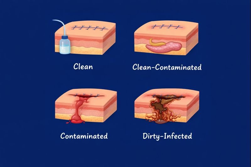 Surgical wound types infographic