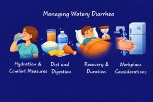 Managing watery diarrhea infographic
