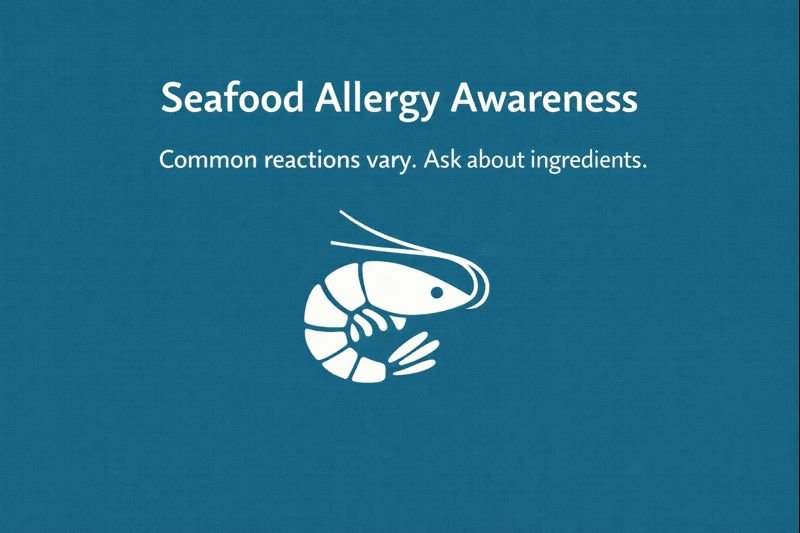 Seafood allergy awareness graphic