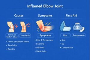 Inflamed elbow joint infographic guide