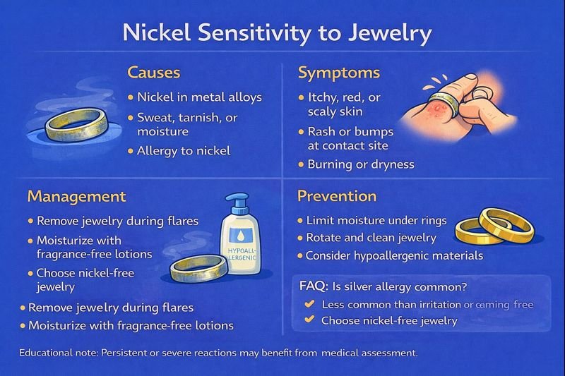 Nickel sensitivity and jewelry care