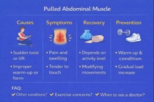 Pulled abdominal muscle infographic