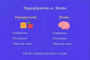 Hypoglycemia vs. stroke comparison