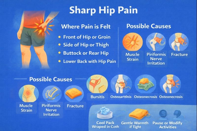 Sharp hip pain infographic