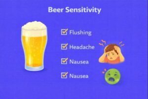Beer sensitivity symptoms infographic