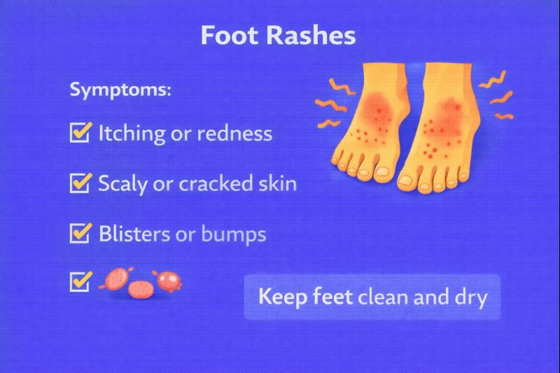 Foot rash symptoms and care tips