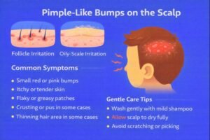Pimple-like bumps on the scalp