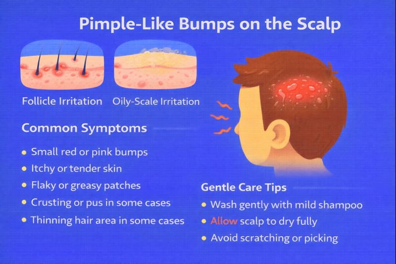 Pimple-like bumps on the scalp