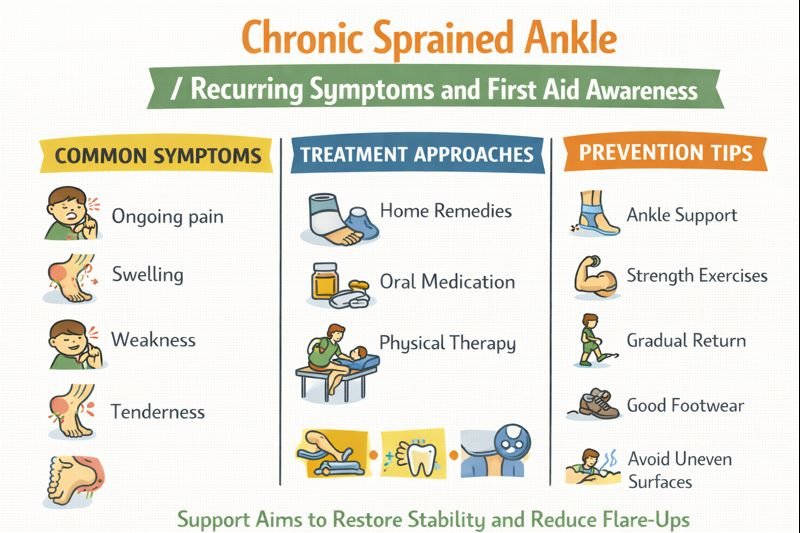 Chronic sprained ankle infographic
