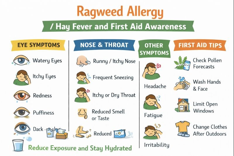 Ragweed allergy symptoms and first aid guide