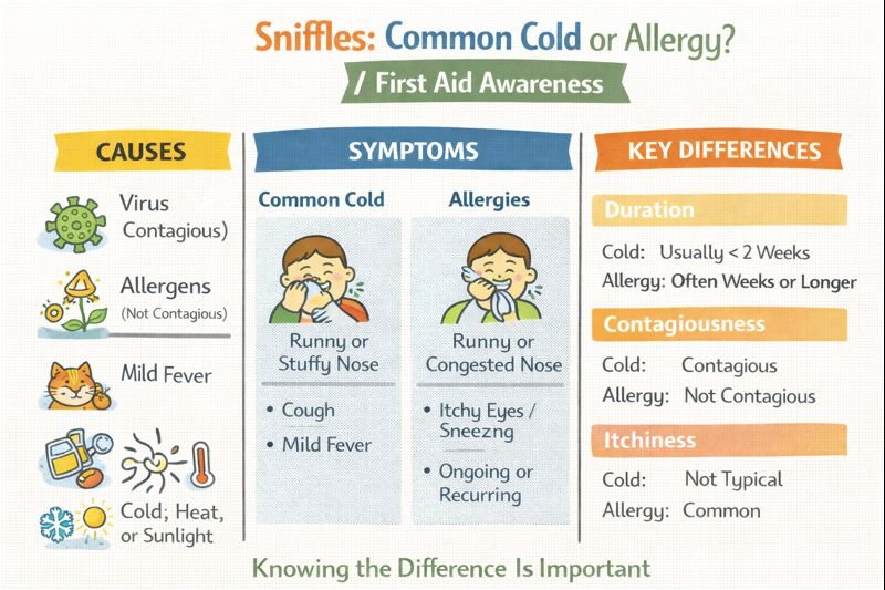 Sniffles cold or allergy comparison
