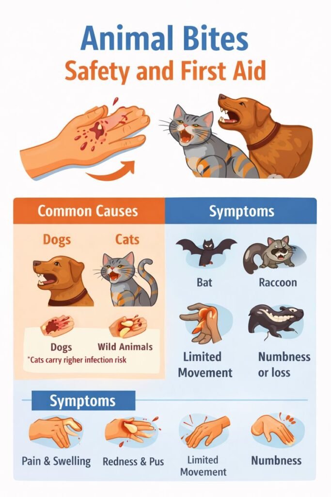 Animal bites safety and first aid