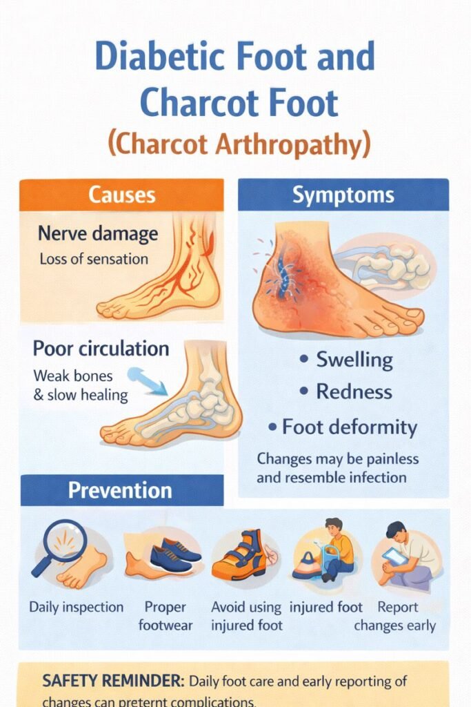Diabetic foot and Charcot foot infographic