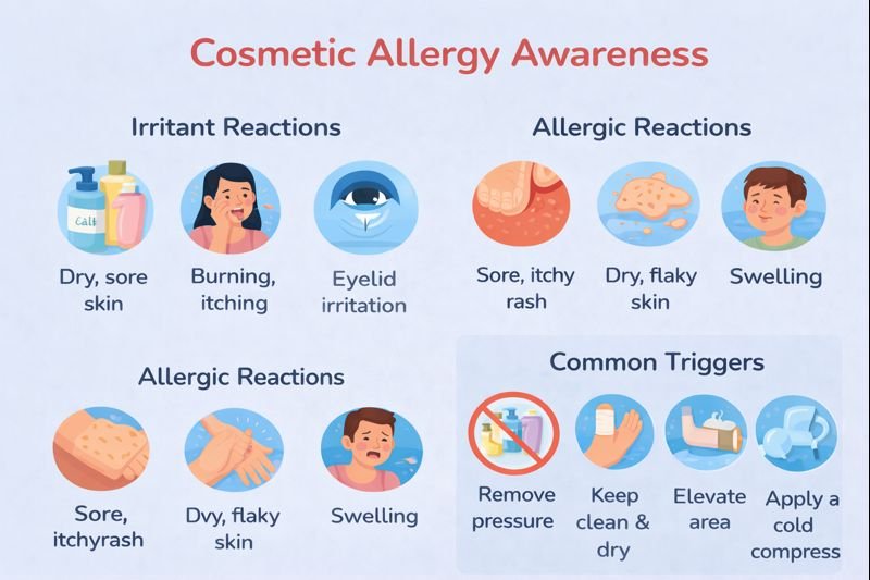 Cosmetic allergy awareness infographic
