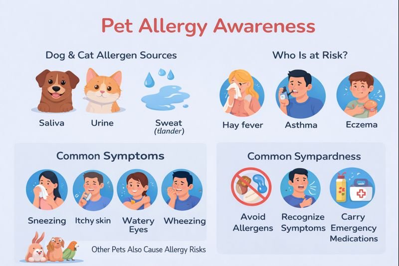 Pet allergy awareness infographic
