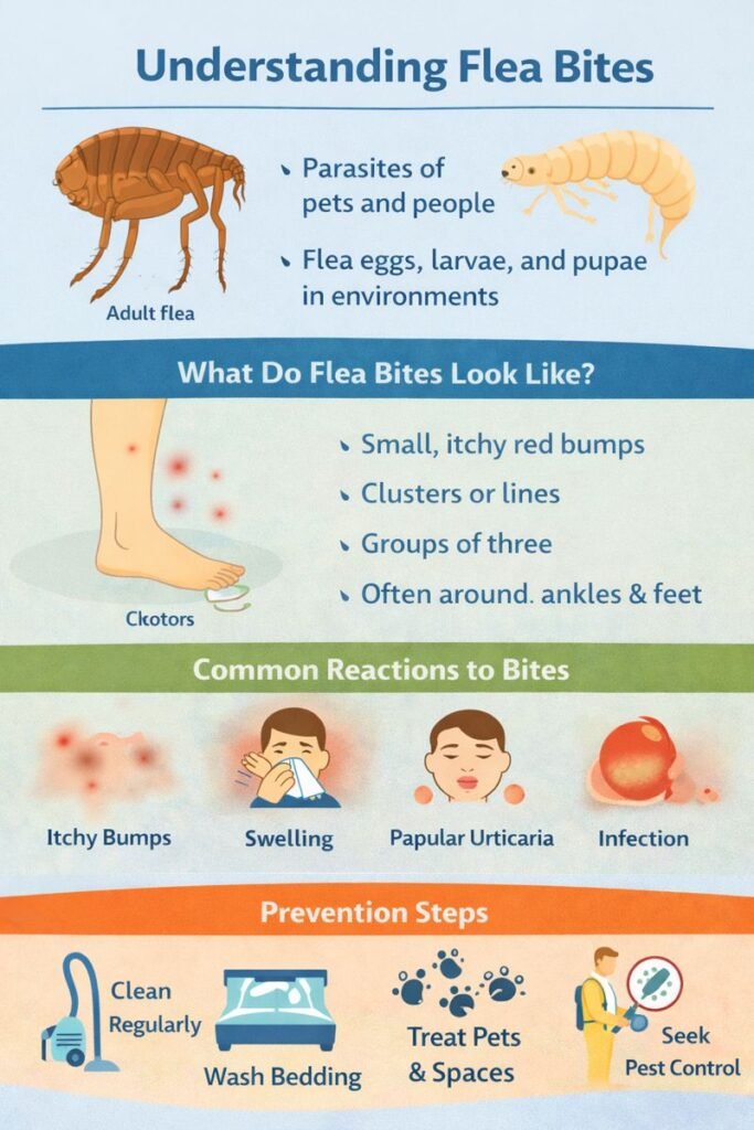 Understanding flea bites infographic