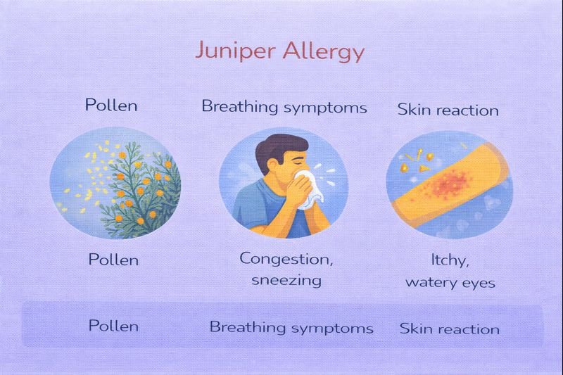 Juniper allergy symptoms and reactions