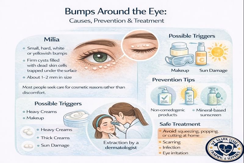 Bumps around the eye causes and care